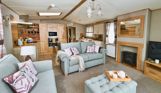 Internal of a caravan open plan living space