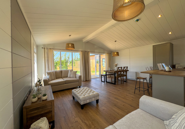 Internal of a luxury lodge open plan living space