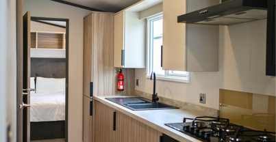 Internal of a caravan kitchen