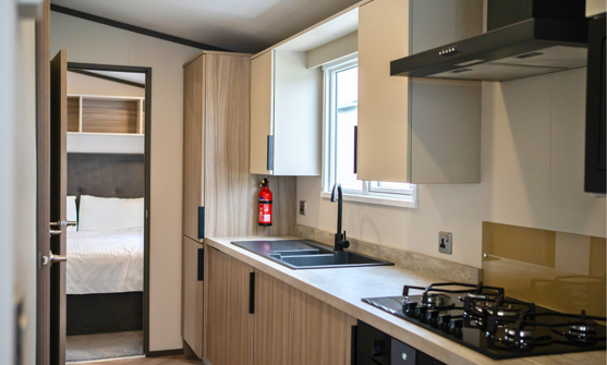 Internal of a caravan kitchen