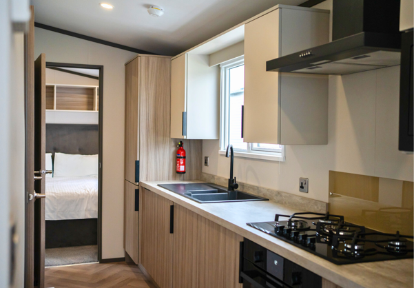 Internal of a caravan kitchen