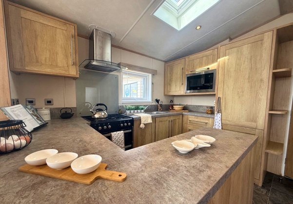 Internal of a caravan kitchen