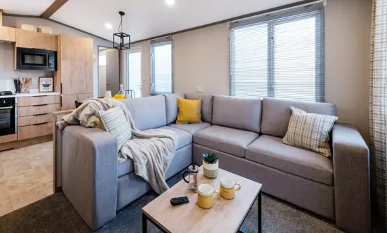 Internal of a Caravan Open Plan Lounge