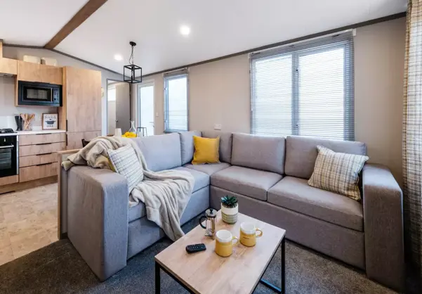 Internal of a Caravan Open Plan Lounge