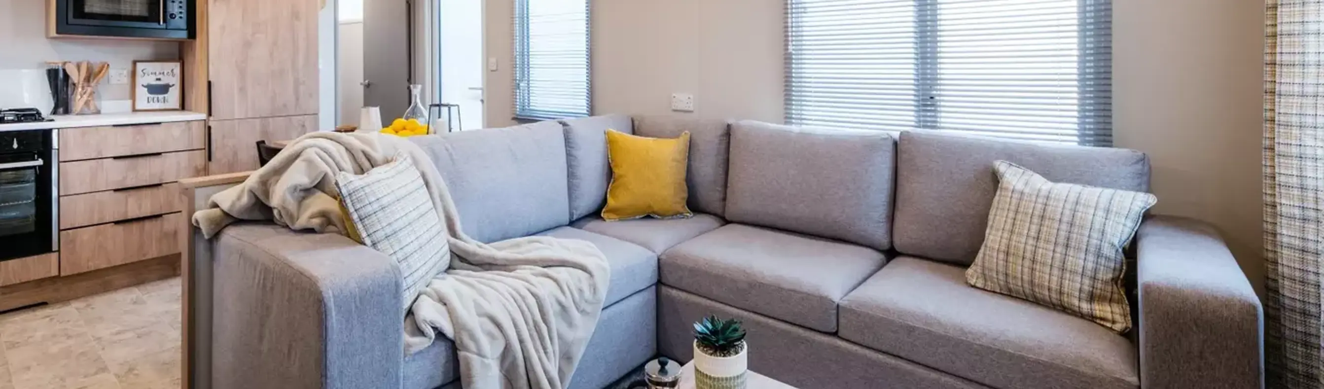 Internal of a Caravan Open Plan Lounge