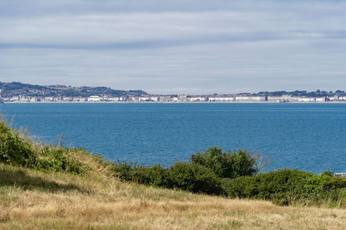 View across to Weymouth from Osmington Mills Lodge Park
