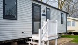 External of caravans on pitch with steps