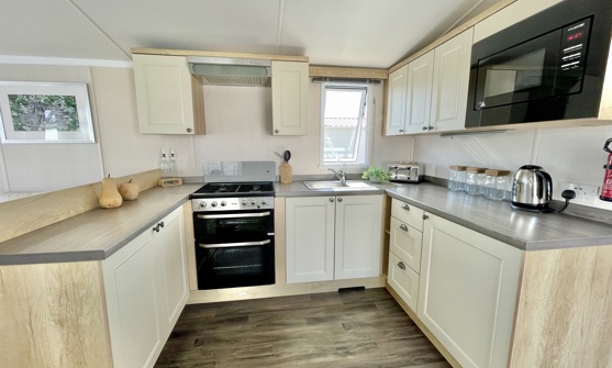 Internal of a caravan kitchen