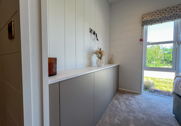 Internal of a luxury lodge master bedroom