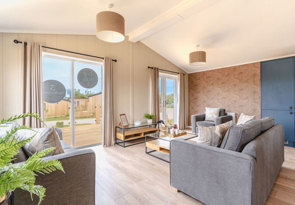 Internal of a luxury lodge open plan lounge