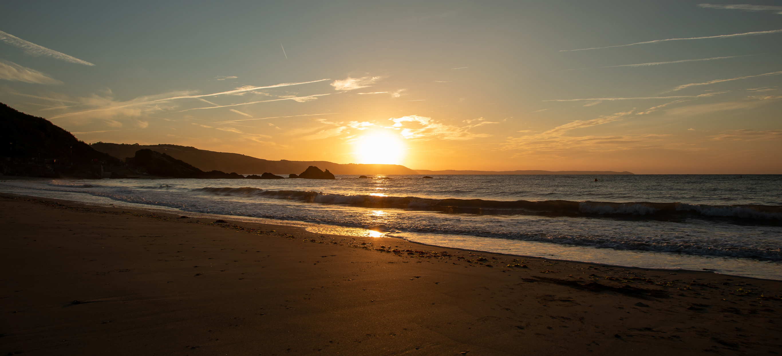 Cornish Beach at Sunset