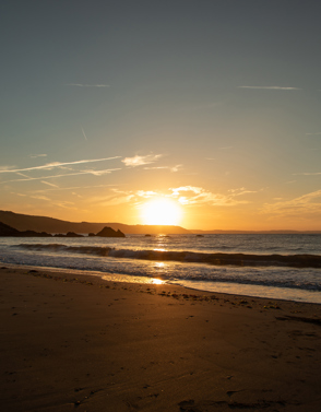 Cornish Beach at Sunset
