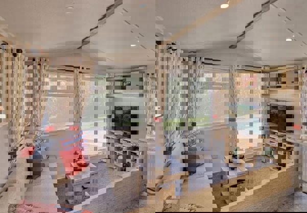 Internal of Caravan Open Plan Living Area