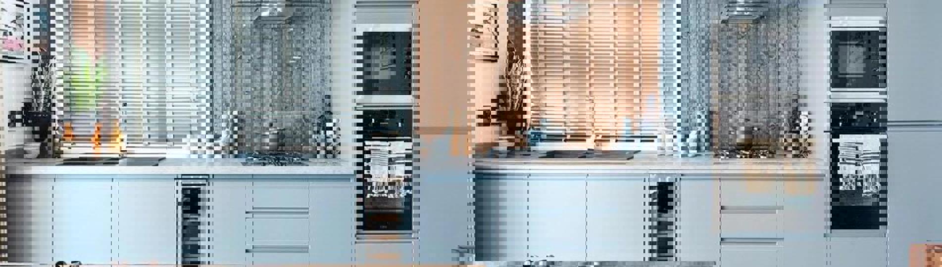 Internal of a luxury lodge open plan kitchen