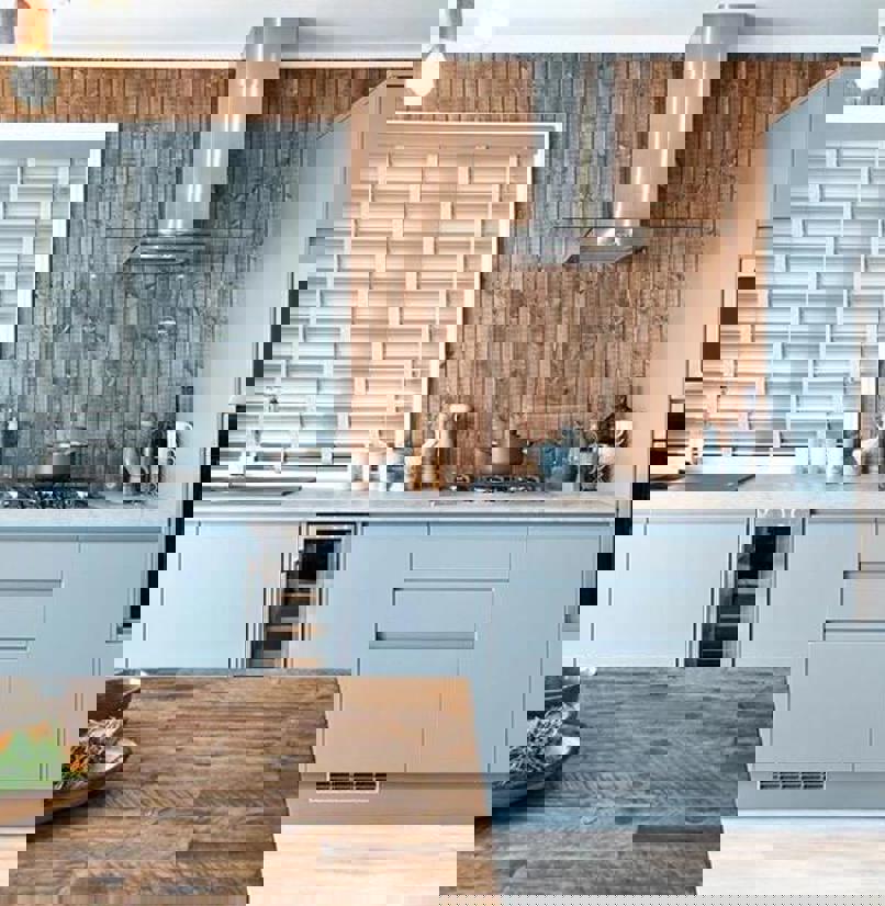 Internal of a luxury lodge open plan kitchen