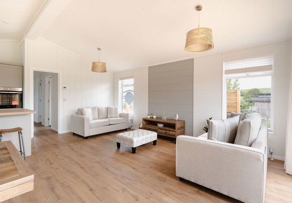 Internal of a luxury lodge open plan lounge