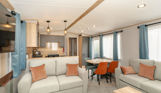 Internal of a caravan open plan living space