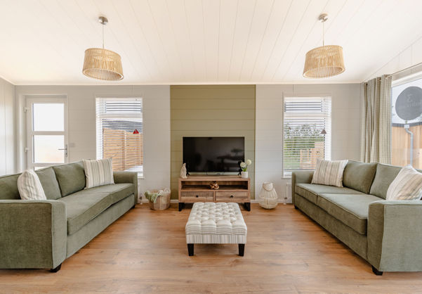 Internal of a luxury lodge open plan lounge