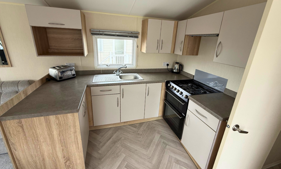 Internal of a caravan kitchen