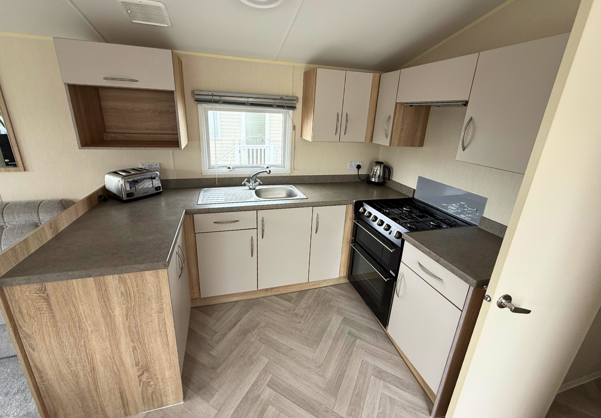 Internal of a caravan kitchen