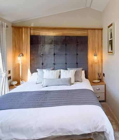 Internal of a caravan double bedroom ensuite
