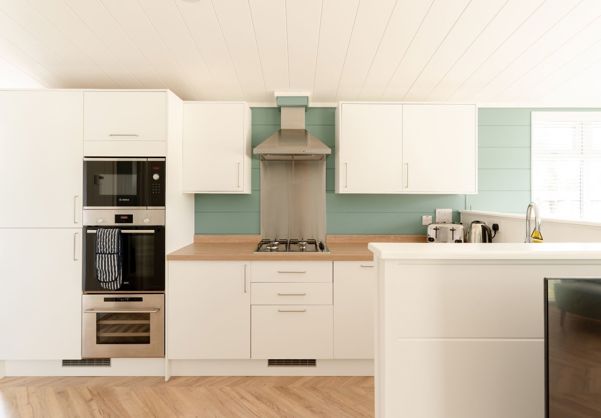 Internal of a luxury lodge open plan kitchen