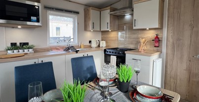 Internal of a Caravan Kitchen Diner