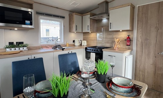 Internal of a Caravan Kitchen Diner