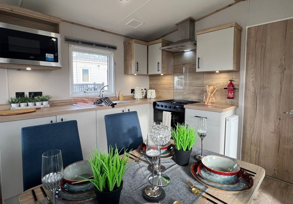 Internal of a Caravan Kitchen Diner