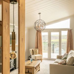 Internal of a luxury lodge open plan lounge