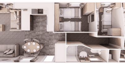 Floorplan of a caravan