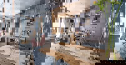 Internal of a Caravan Open Plan Living Space