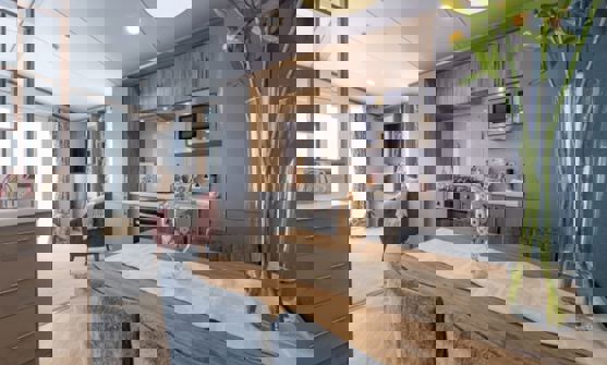 Internal of a Caravan Open Plan Living Space