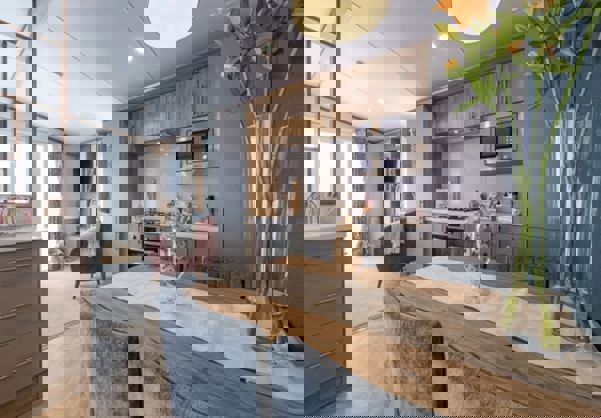 Internal of a Caravan Open Plan Living Space