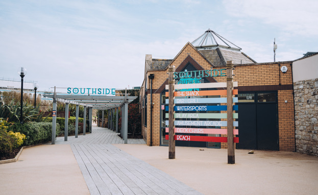 An outdoor area called Southside leading to a range of facilities