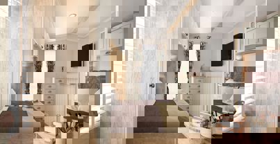 Internal of a caravan master bedroom