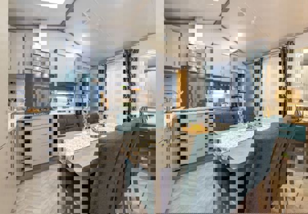 Internal of a Caravan Kitchen Diner