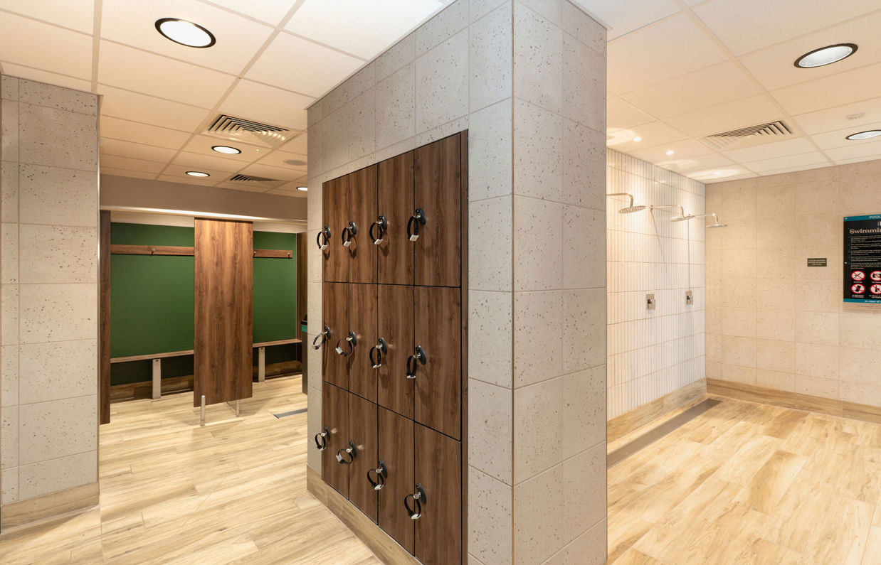 The Barn Swimming pool changing room and showers