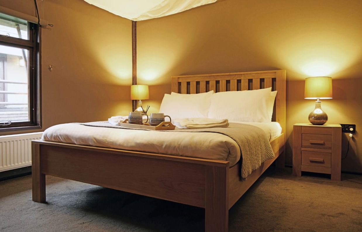 Internal of safari tent double bedroom