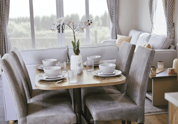 Internal of a caravan dining area