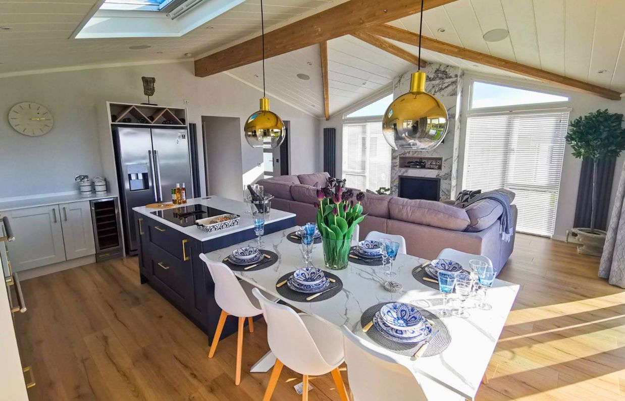 Internal of a luxury lodge open plan living space