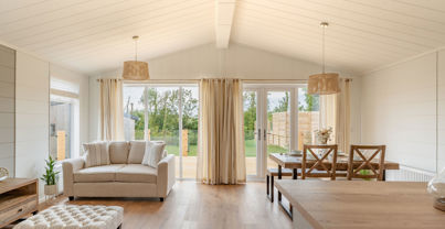 Internal of a luxury lodge open plan living space