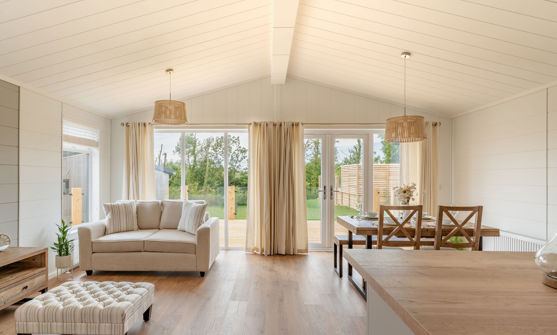 Internal of a luxury lodge open plan living space