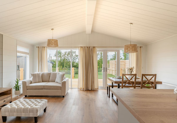 Internal of a luxury lodge open plan living space
