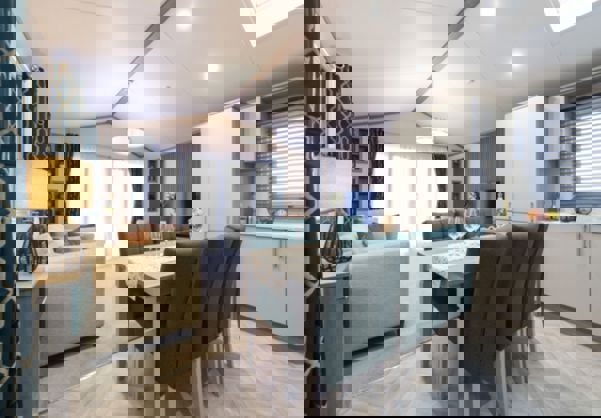 Internal of a Caravan Open Plan Living Area