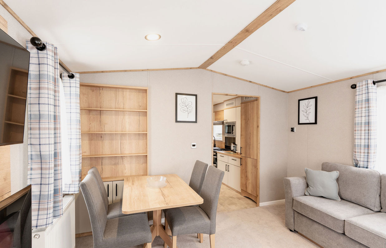 Internal of an accessible caravan lounge diner