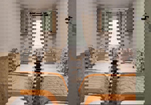 Twin bedroom with various storage space