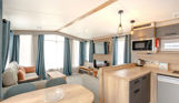 Internal of a caravan open plan living space