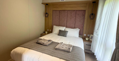 Internal of a caravan master bedroom