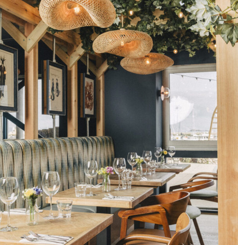 The internal of a contemporary modern restaurant by Portland Marina